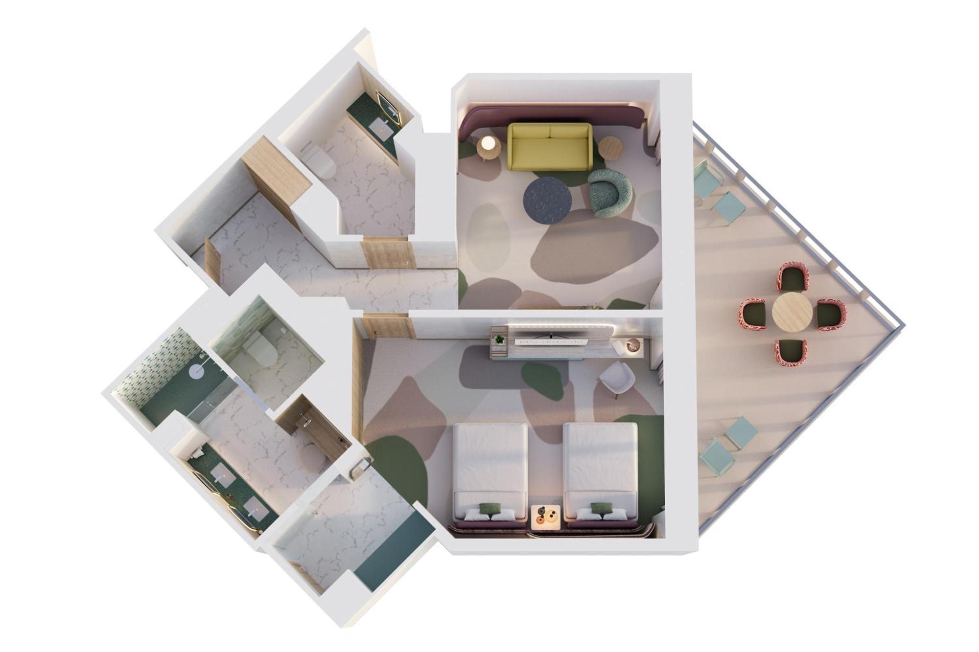 فندق Pier Sixty-Six فورت لودرديل المظهر الخارجي الصورة 3D floor plan of a hotel room